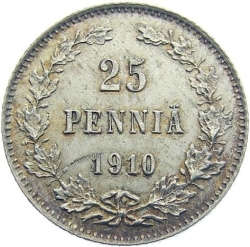 Реверс 25 пенни 1910 года L