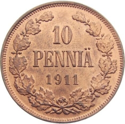 Реверс 10 пенни 1911 года