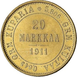 Реверс 20 марок 1911 года L Реверс 20 марок 1911 года L