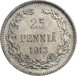 Реверс 25 пенни 1913 года S