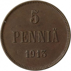 Реверс 5 пенни 1913 года