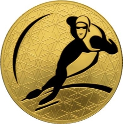 Реверс 200 рублей 2009 года СПМД proof «Конькобежный спорт»