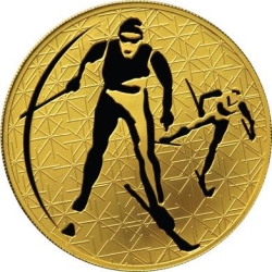 Реверс 200 рублей 2010 года СПМД proof «Лыжные гонки»